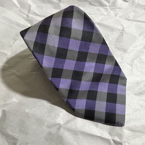 TED BAKER London Men's 100% Silk Necktie Made in USA Purple Striped 58"x3.25"